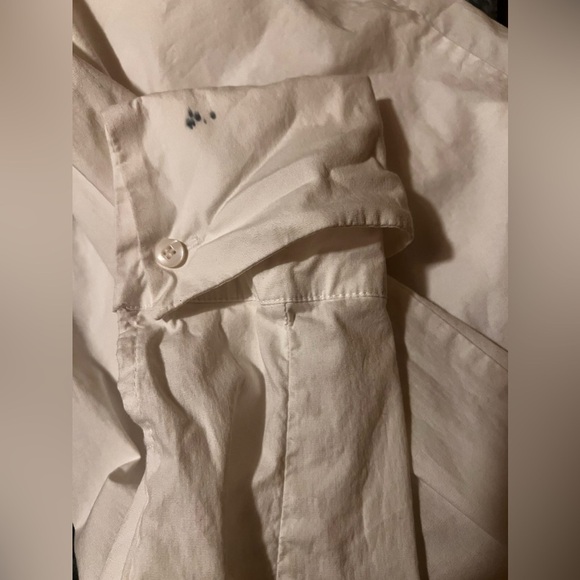 Riveted by Lee white cross wrap long sleeve blouse size small unique crossover - Picture 4 of 6